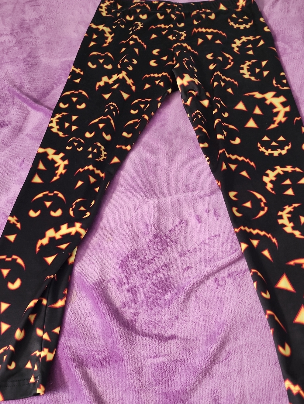 Black & Orange Halloween Pumpkin Print Leggings ☆ HALLOWEEN